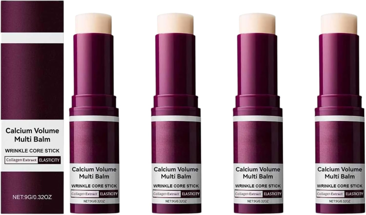 Calcium Multi Balm Stick &ndash; Korean Collagen Moisturizing Stick for Face, Eyes, Neck & Lips &ndash; Anti-Aging Hydrating Vitamin E Balm &ndash; Firming Wrinkle Care Skin Treatment for All Skin Types (2Pcs)