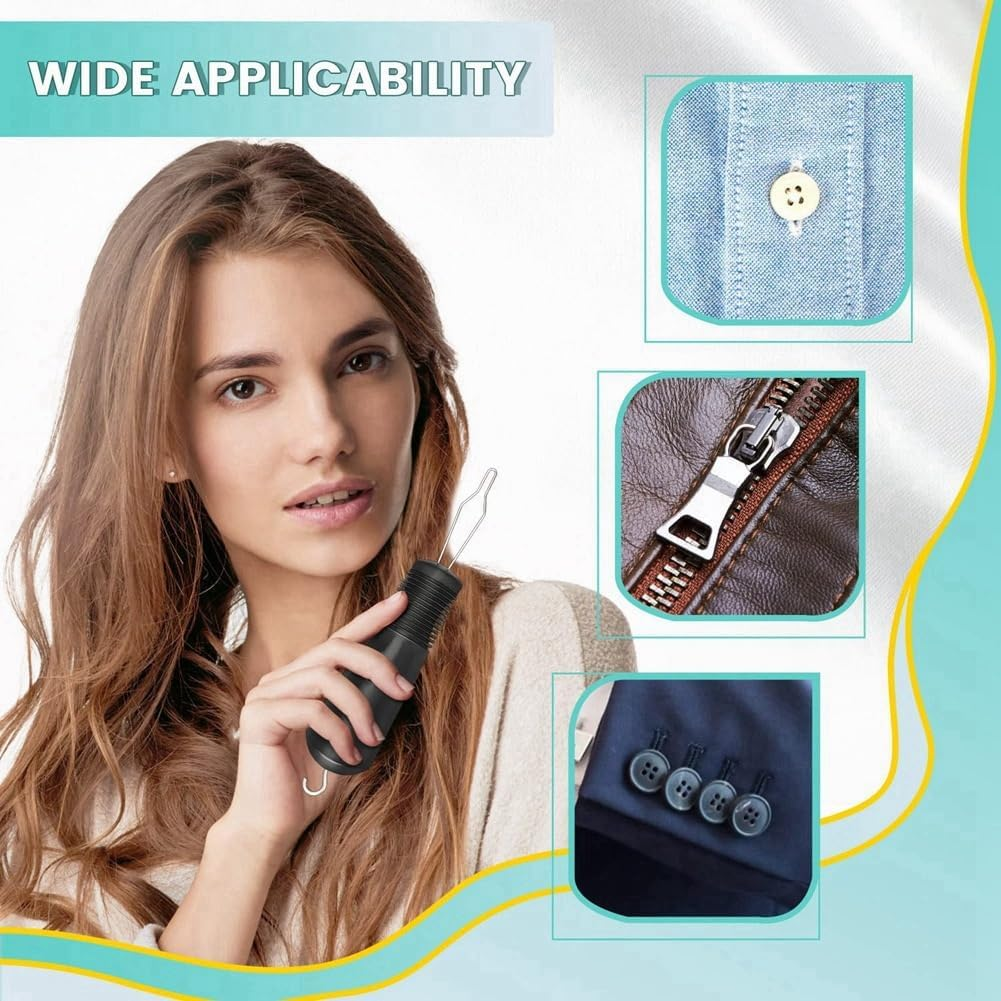 2Pcs Button Helper Tool Button Hook Tool Dress Zipper Pull Helper with Non-Slip Grips to Help with Shirts, Coats, Button Hook Aids for the Elderly and Arthritic image number 6