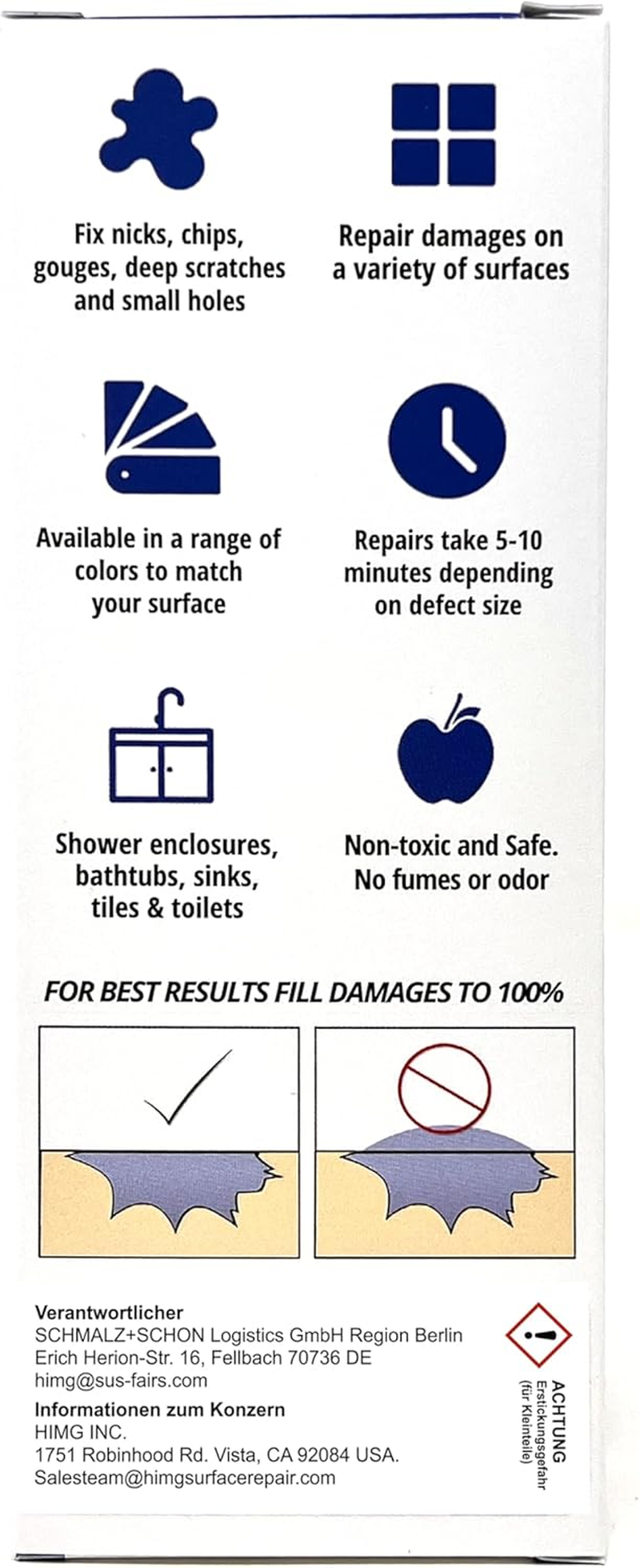 HIMG Bathtub and Shower Tray Repair Kit Compatible with ALAPE White image number 5