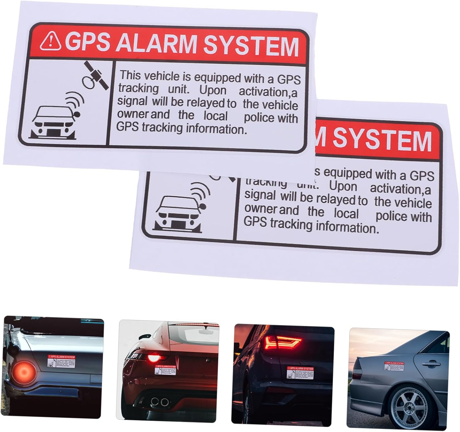 Iplusmile 4Pcs Adhesive Car Security Theft Warning Sticker Decals for Vehicle GPS Alarm System Security Sticker for Car Warning Decals for Exterior image number 3