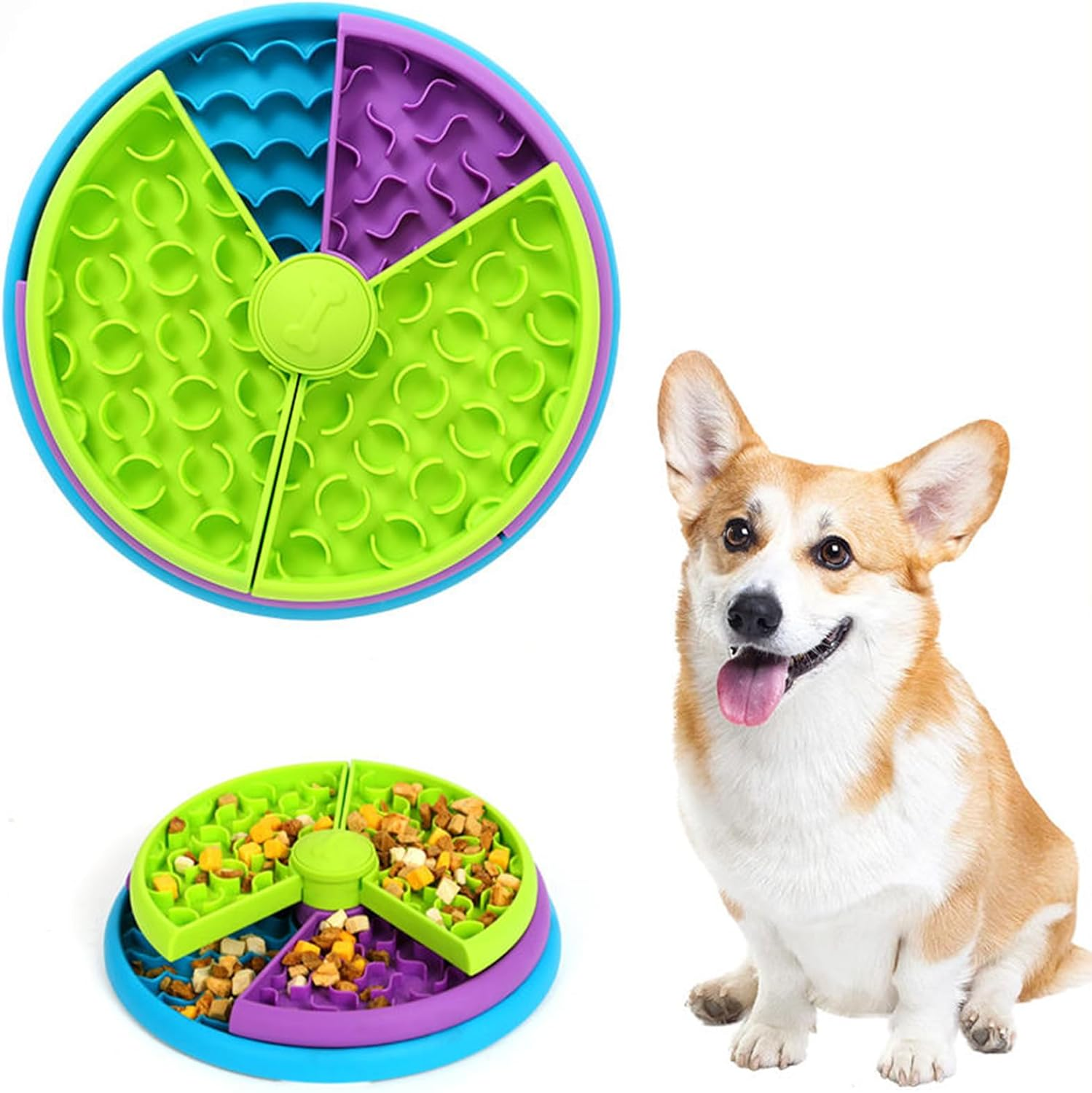 Esenlong Slow Feeder Dog Bowl Eat Interactive Feeder with Non-Slip Feet image number 1