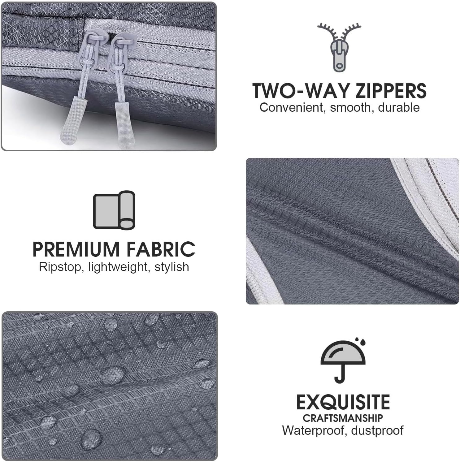 BEANPRECOY 9PCS Compression Packing Cubes for Travel - Waterproof Lightweight Luggage Organizers Set,Various Sizes Space Saver Bags for Carry-On Suitcase,Backpack,Vacation Tour Accessories (Blue/Gray) image number 1