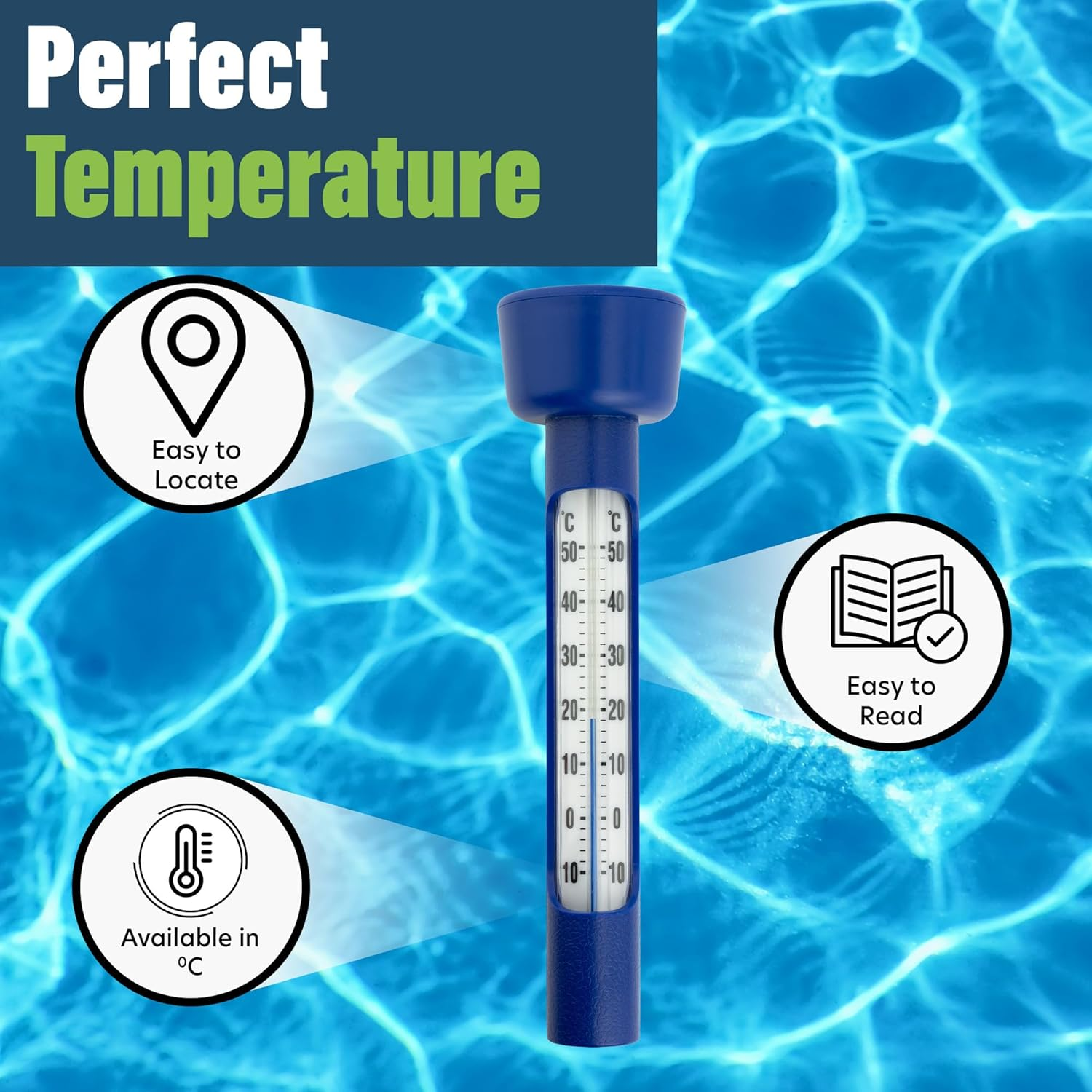 Swimming Pool Thermometer Easy to Read Water Temperature Thermometer for Ice Bath Cold Plunge Spa Pool Hot Tub Accessories Wild Swimming image number 5