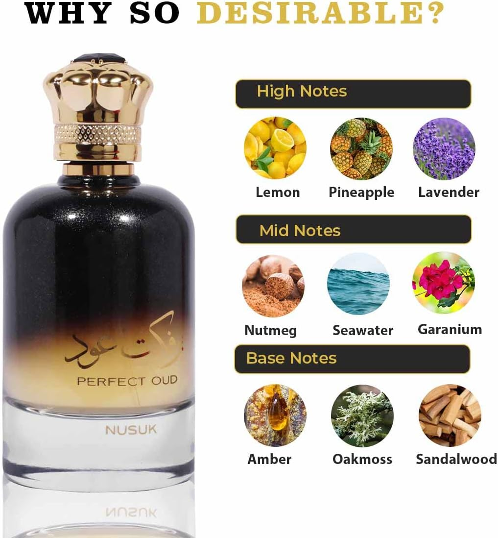 Nusuk Perfect Oud Eau De Perfume for Unisex, 100 Millilitre