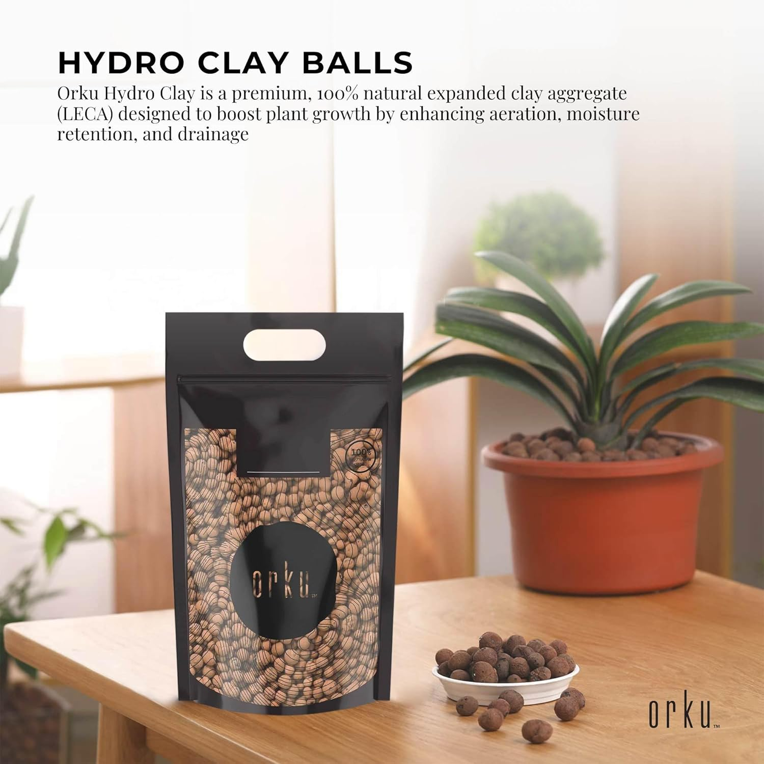 Orku Hydro Clay Balls Organic Premium Hydroponic Expanded Plant Growing Medium image number 4