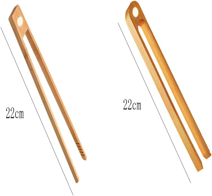 2 Pcs Wooden Tongs Bamboo Toast Tongs Long Natural Wooden Toaster Tongs Wood Cooking Pickles, Cheese, Bacon, and Muffins for Kitchen Salad, Bacon, Pickles, Pasta, Grilling, Toast, Bread, Fruits image number 3