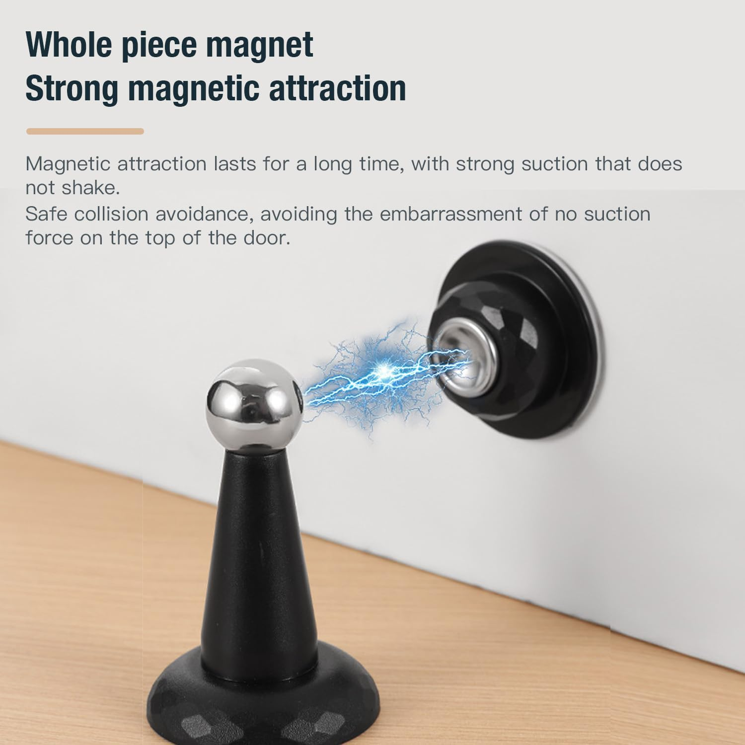 2-Pack Magnetic Door Stoppers | Heavy Duty Stainless Steel Door Stops for Wall & Floor | No Drilling Installation with Strong Adhesive | Universal Door Holder for Home & Office image number 5