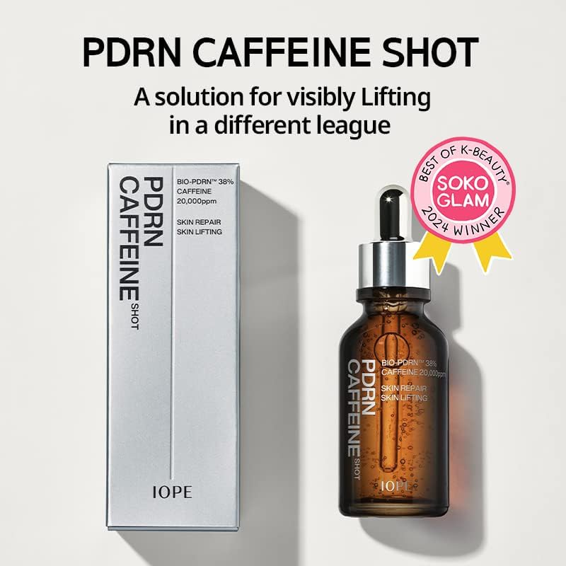 IOPE BIO-PDRN Caffeine Shot Face Serum - Plant Based Anti-Aging Serum, Structural Lifting Visibly for Wrinkle Care, Hydrating with Caffeine for Saggy Skin, 1.01 Fl Oz image number 2