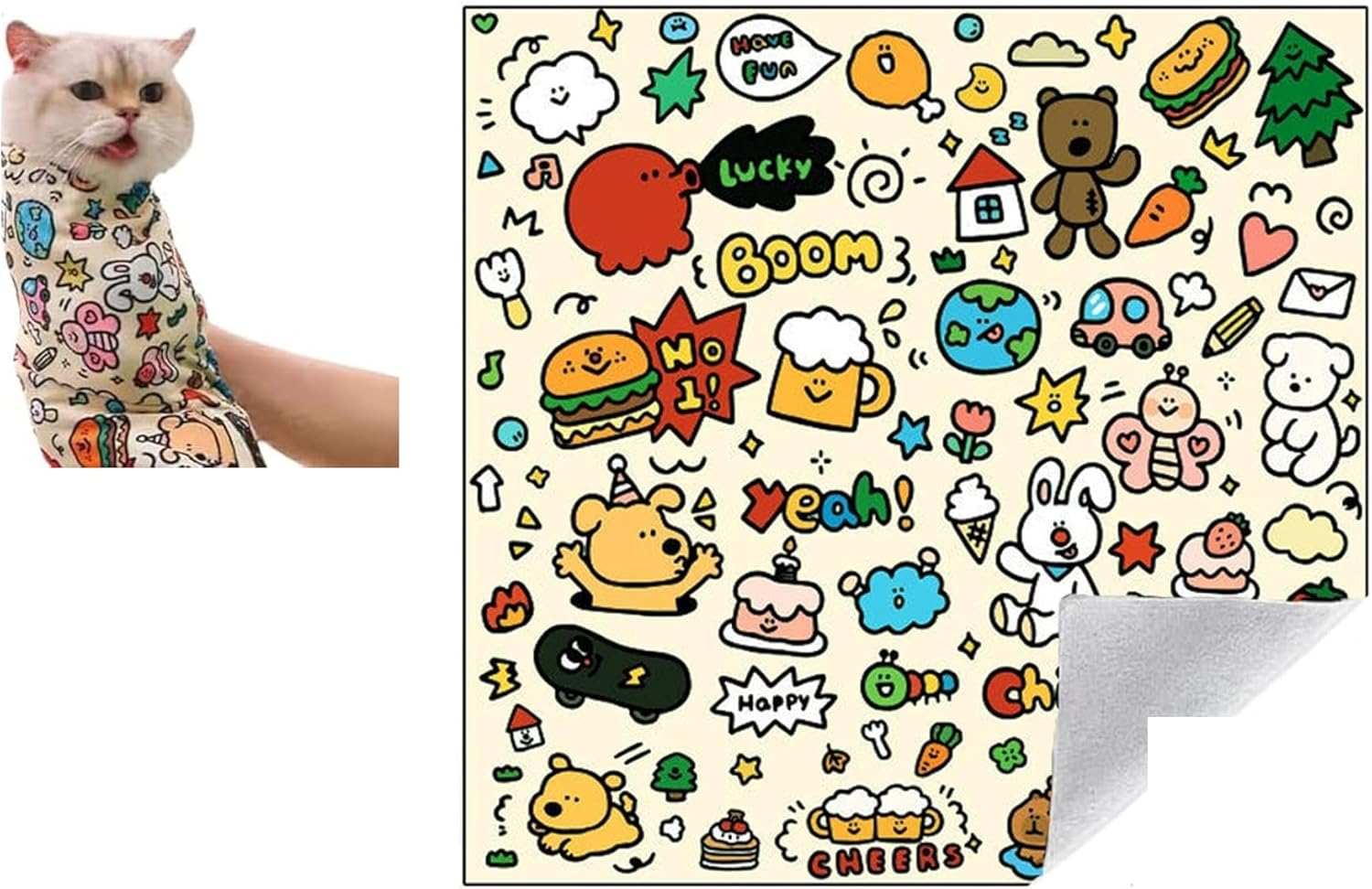 Cat Grooming Wrap - Self-Adherent anti Scratch Swaddle Restraint Bag for Stress-Free Nail Clipping, Medication, and Multifunctional Pet Care | Purrito Papoose Pet Grooming Tools image number 6