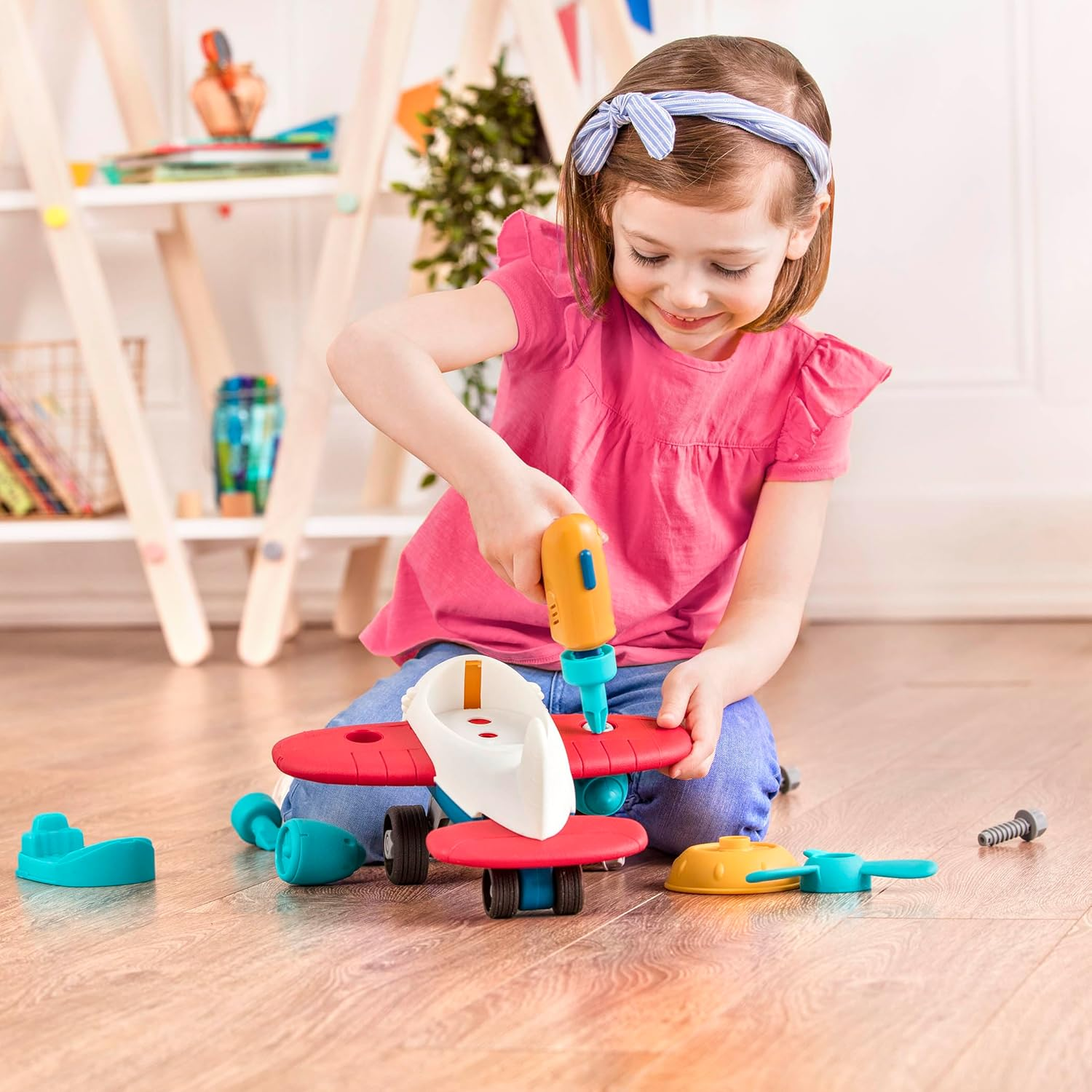 Battat Wonder Wheels by &ndash; Take-Apart Airplane &ndash; Toy Plane with Drill for Kids &ndash; STEM Toy &ndash; Developmental Benefits &ndash; 3 Years + &ndash; Take-Apart Airplane image number 1