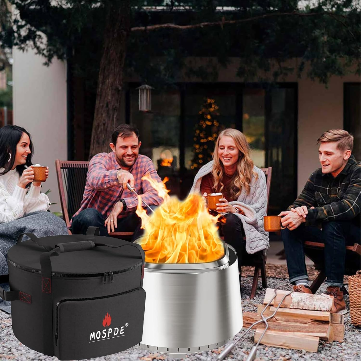 Carry Bag Fits for EAST OAK Fire Pit 17'' Smokeless Fire Pit (21" Firepit Bag) image number 5