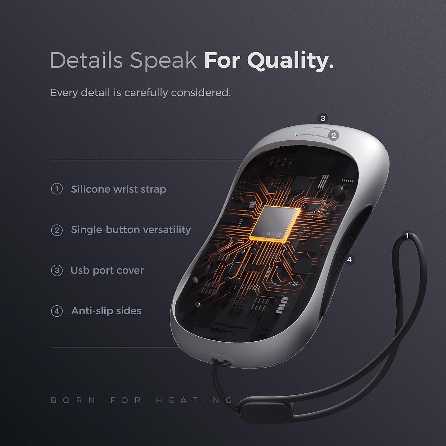 OCOOPA Magnetic Rechargeable Hand Warmers, True Double Warmth Handwarmers 10000Mah, up to 15 Hours, Max 136℉, Electric Heater, for Men, Women, Golf/Hunting/Camping/Cold Weather, UT3 PRO image number 3