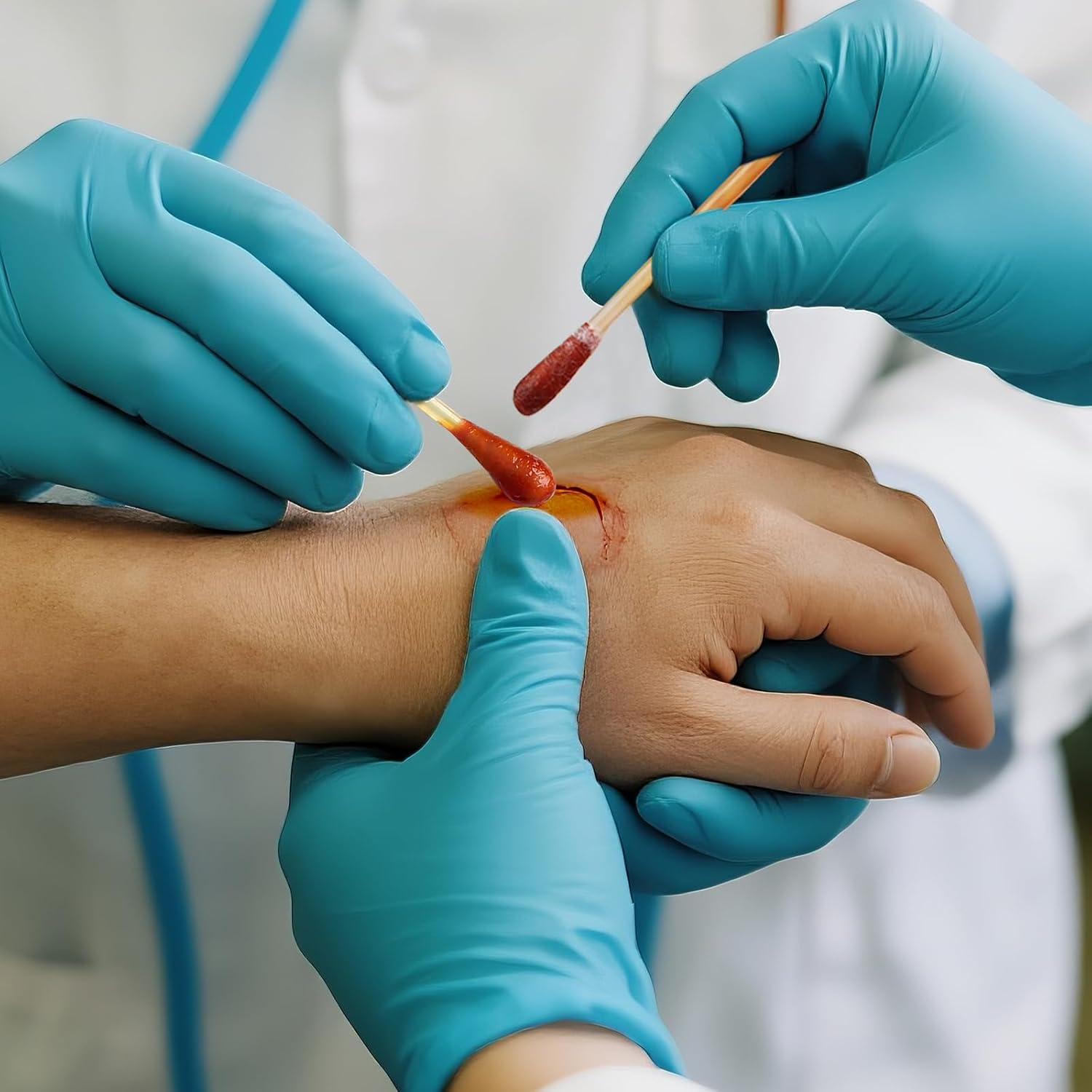 50 Pcs Cotton Iodine Swabs Individually Wrapped - Disposable Iodophor Swabsticks Medical Sanitary First Aid Kit Emergency Care Safety for Adult Kids image number 1