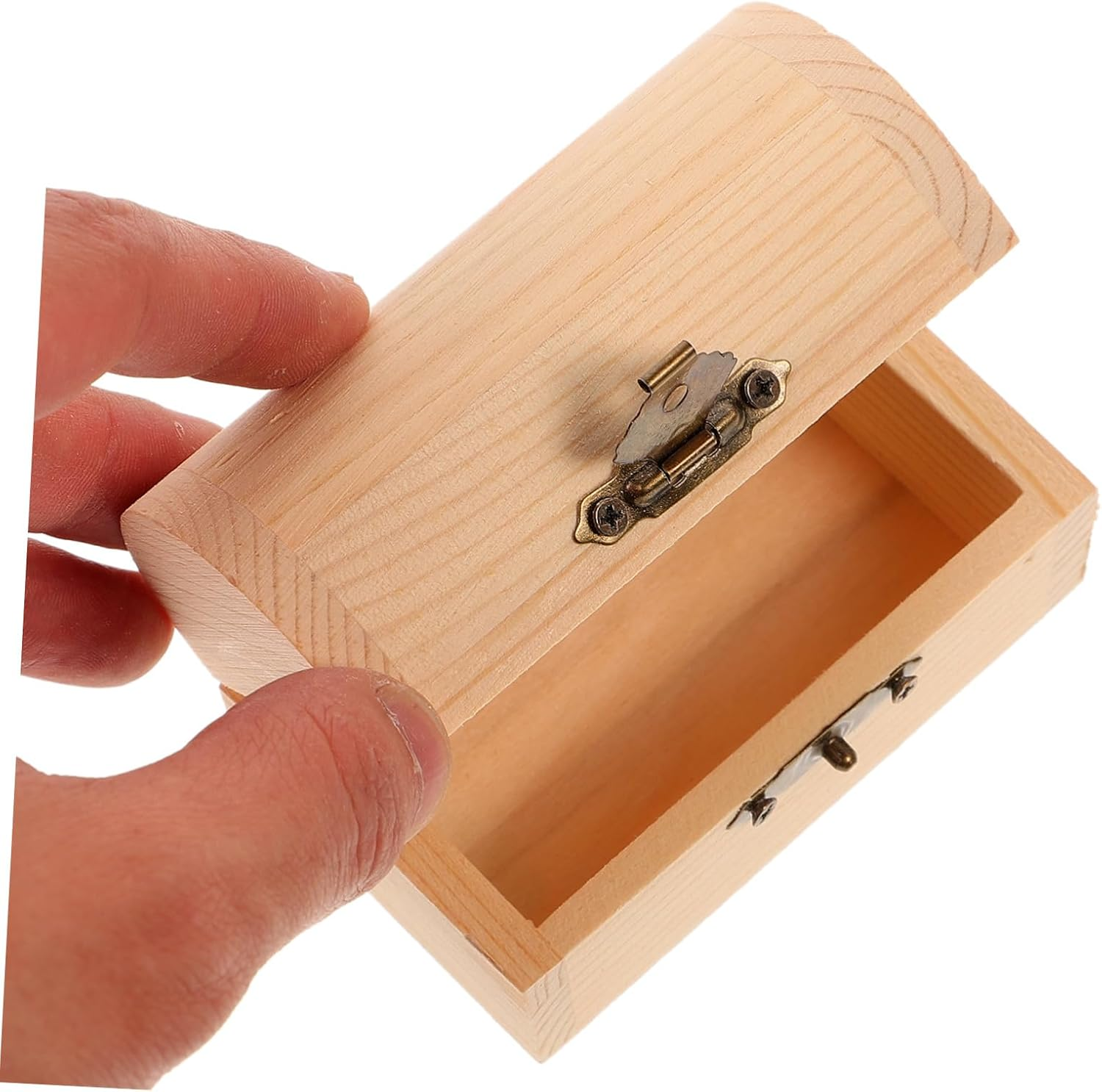 Wooden Treasure Box Small Size Lock 2Pcs Mediterranean Style Storage Chest Wood Organizer Decorative Packing Box for Home and Random Style image number 3