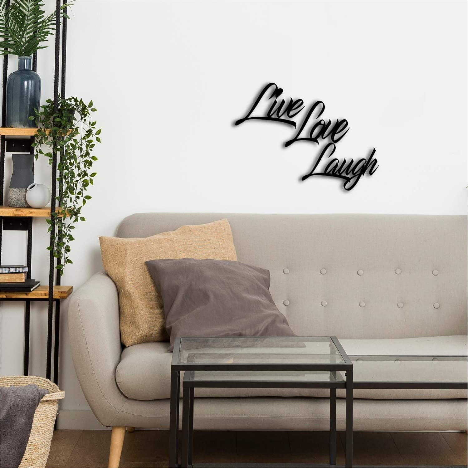 Ecraftindia Live Love Laugh Painted MDF Wall Art Cutout, Ready to Hang Home D&eacute;cor image number 1