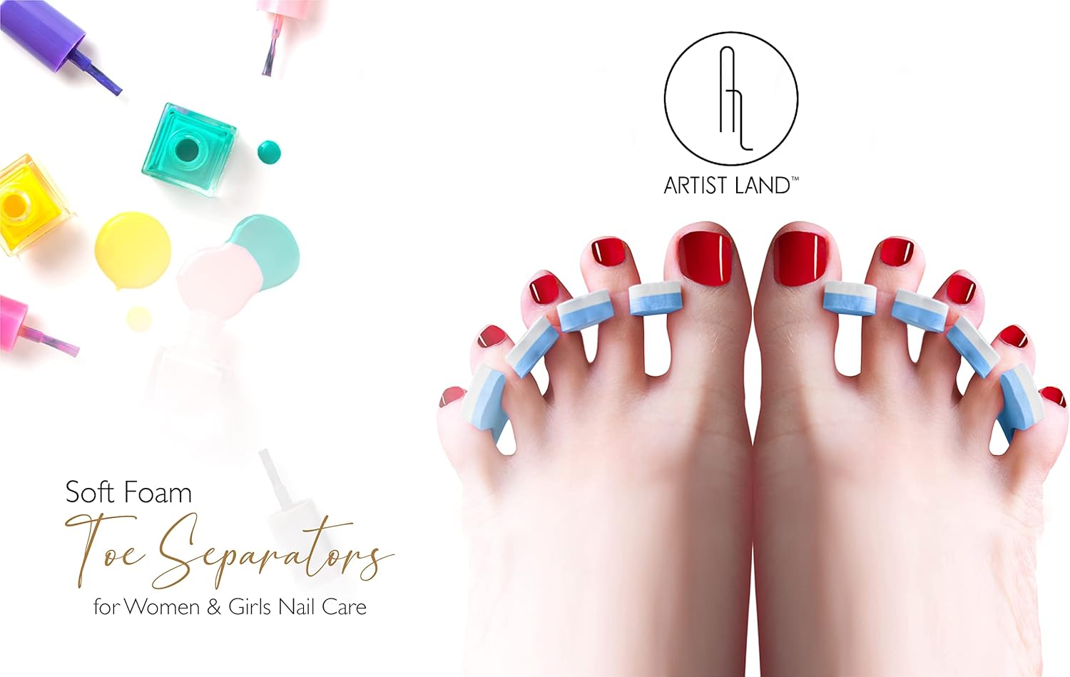 Spa Party Pack 24 Pairs Anti-Slip EVA Pedicure Slippers + 24 Pairs Premium Toe Separators Two Tone Soft & Durable - Bulk 6 Fun Colors Ideal for at Home Spa Party & Nail Salon (48 Pairs Spa Party Pack) image number 1