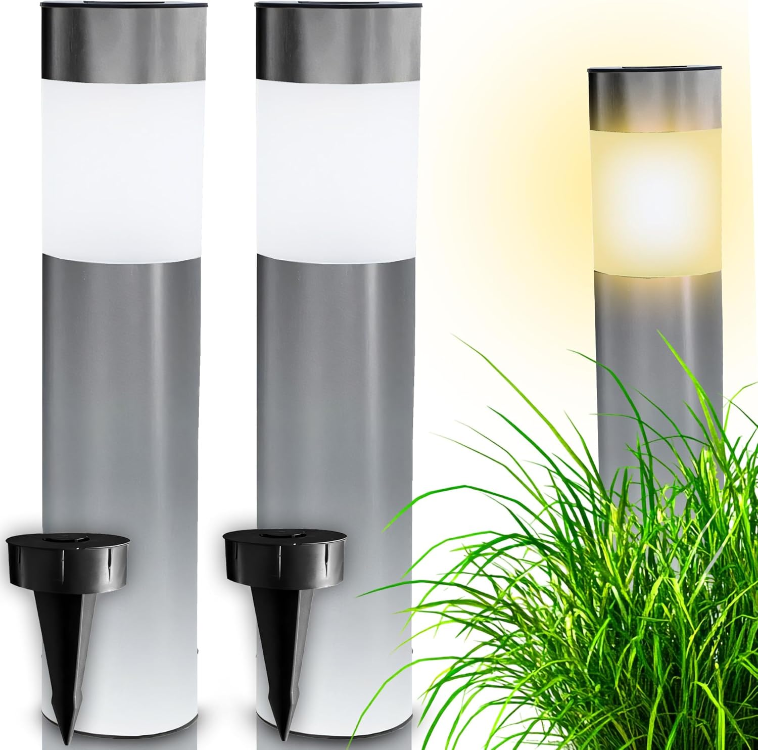 Retoo LED Outdoor Path Lamp, Path Light, Stainless Steel IP44 - Garden Lamp with E27 Socket 230 V, Standing Lamp for Outdoors, Weatherproof Outdoor Light, Garden Light, Outdoor Path Lighting image number 1