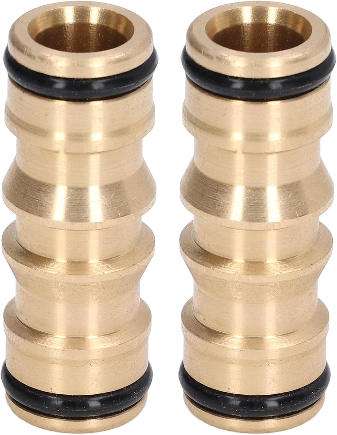 2Pcs Brass Pipe Fitting Male to Male Quick Connect Hose Joint Connector 1/2In with Secure Leak Proof Design for Car Washing Water Pipe Connection image number 2