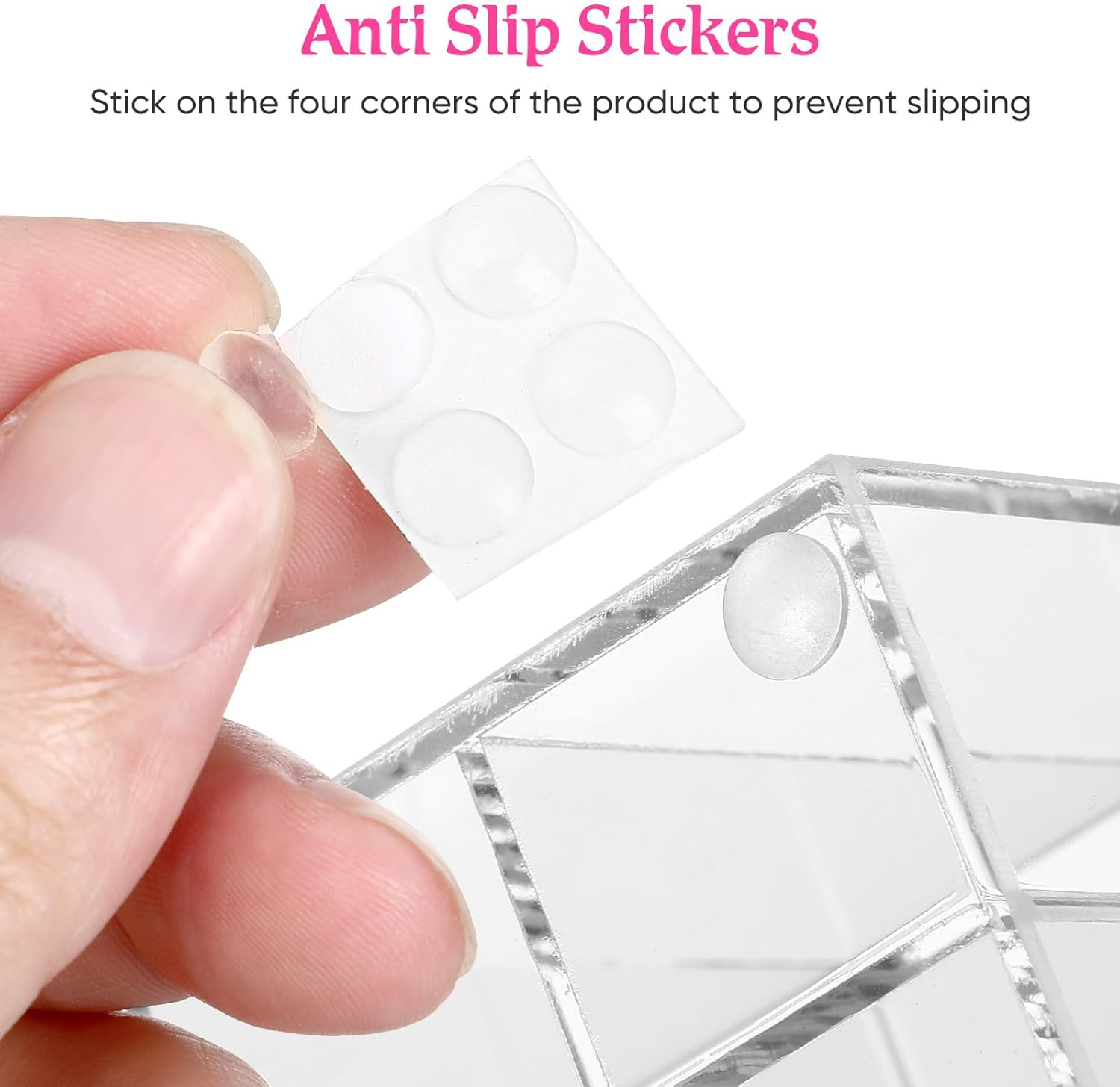 CHICAMPERA Transparent Acrylic Lip Gloss and Lipstick Holder with Compartments Makeup Storage Organizer Rack for Eyebrow Pencils and Cosmetics Capacity Desktop Display