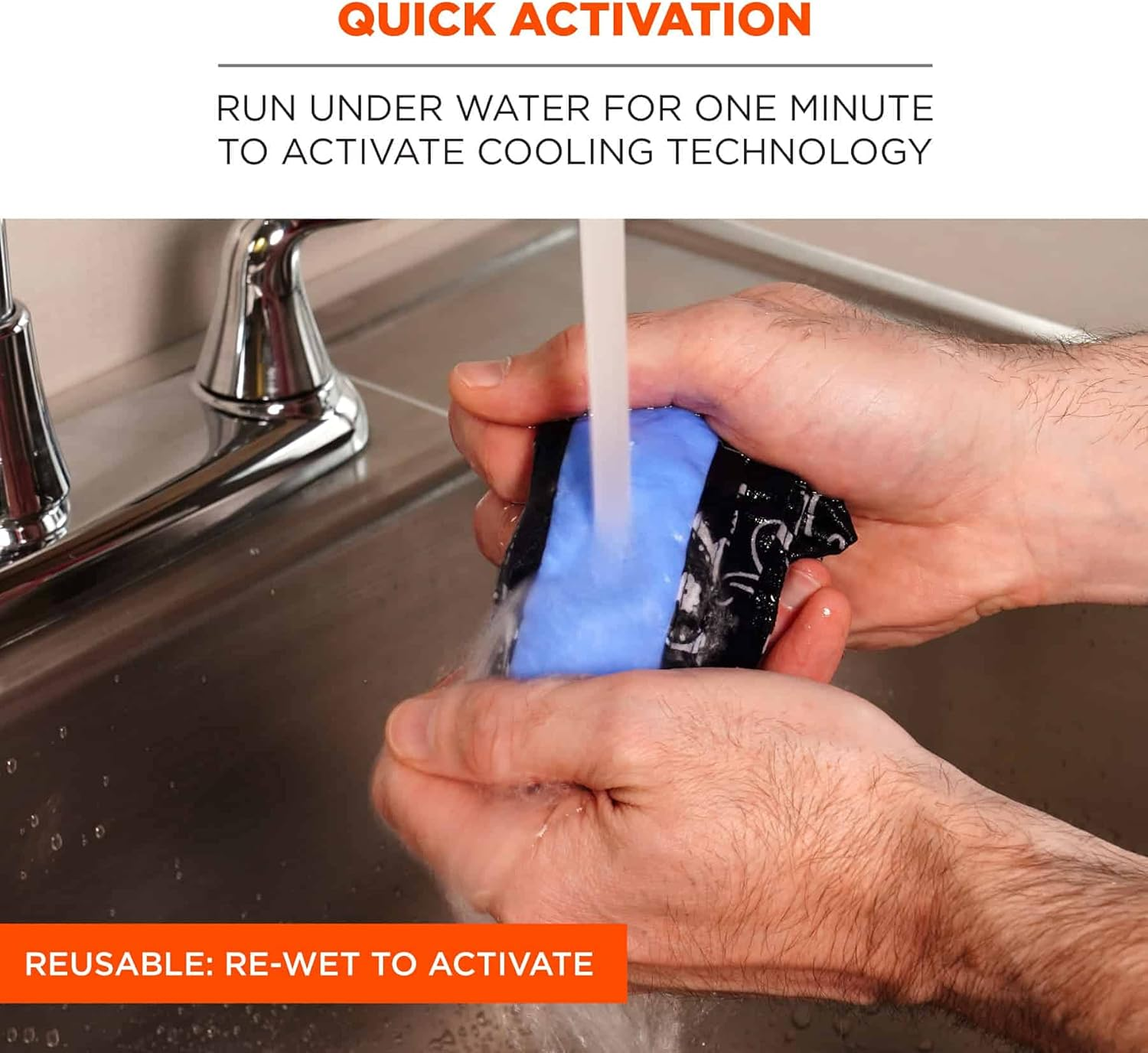 Ergodyne Chill-Its 6700CT Evaporative Cooling Bandana - Tie Closure, Navy Western image number 4