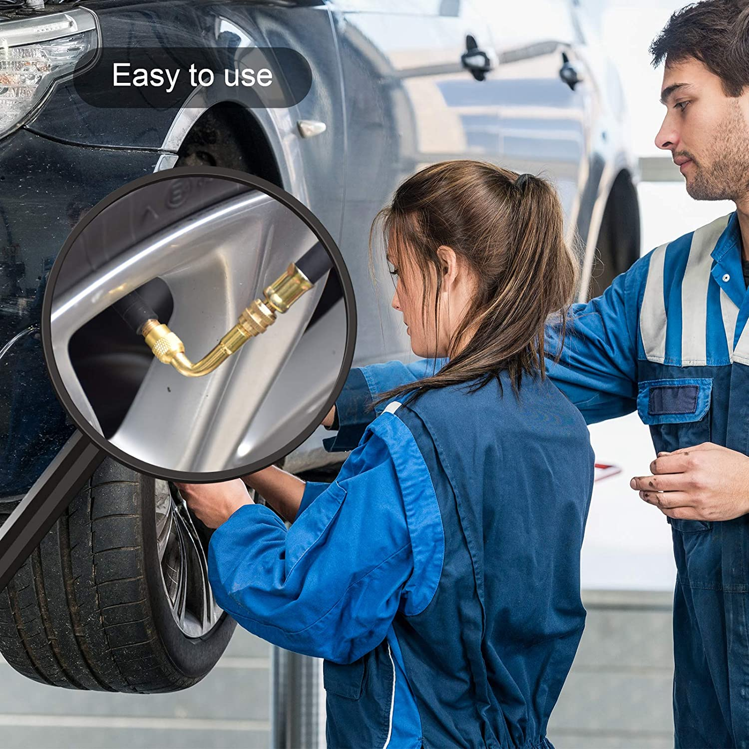 ZHSMS 3Pcs 210Mm Flexible Extension Tire Valve Adaptor 1Pcs Clamps Tire 6Pcs Tire Valve Caps 6Pcs Valve Cores 3Pcs 2 in 1 Valve Caps for Universal Cars Truck Motorcycle Bike