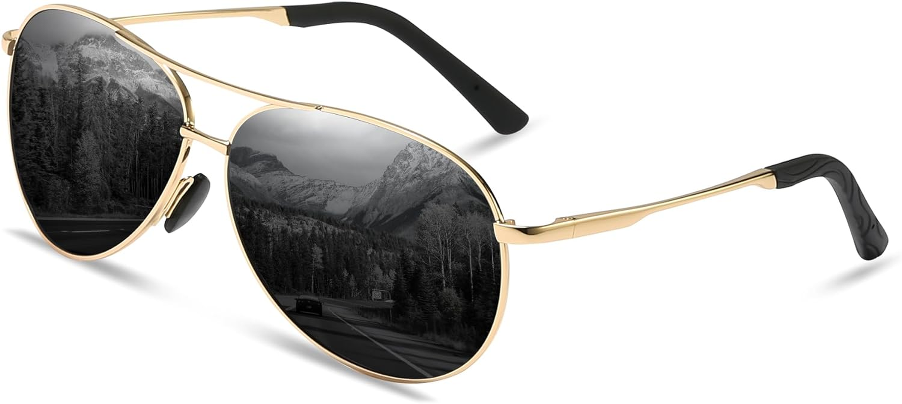 Sunglasses for Men Women Pilot Polarized Sun Glasses with UV 400 Protection Metal Frame for Driving Golf Fishing