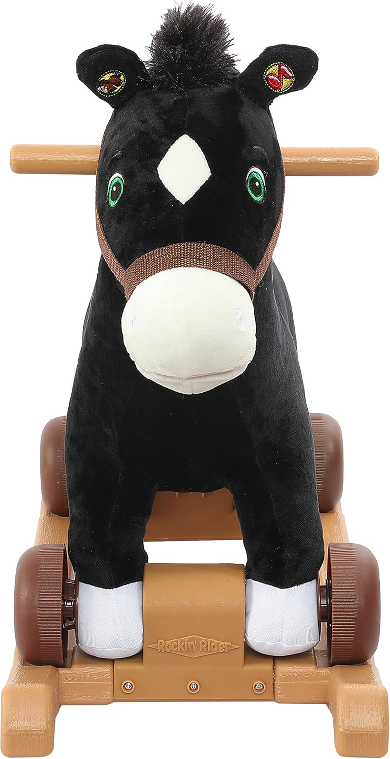 Rockin' Rider Cocoa 2-In-1 Pony Plush Ride-On, Black image number 5