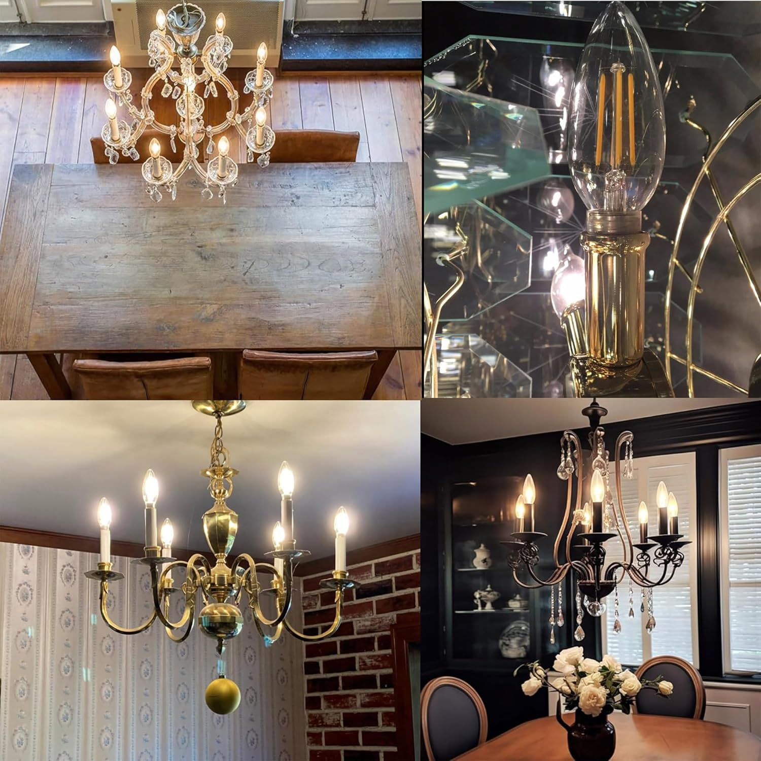 Ziefgn Pack of 4 Classic LED Bulbs E14 40 W Equivalent to 40 W Forme Bougie Blanc Caldo Lighting 2700K, AC 220-240V