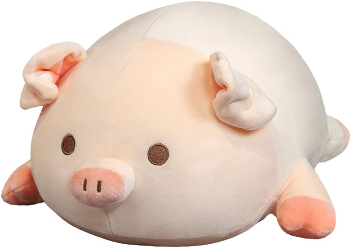 Pig Stuffed Animal Hugging Pillow, Soft Fat Pig Plush Toy Gifts for Kids, Valentine, Christmas (Round Eyes, 15.7") image number 6