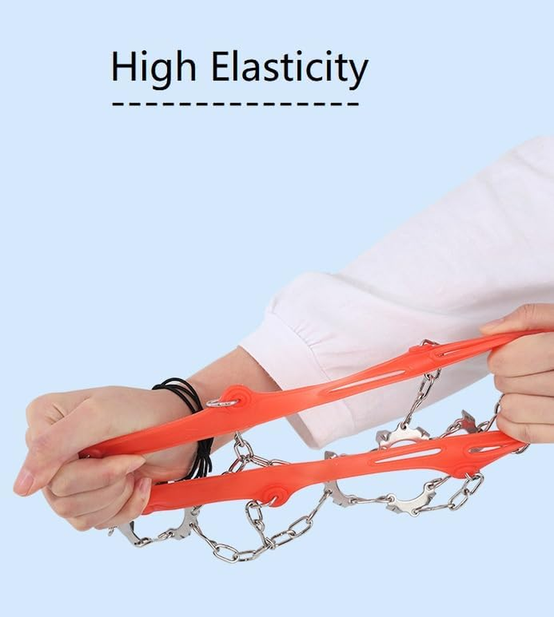 19 Teeth Claws Crampons,Non-Slip Shoes Cover with Stainless Steel Chain for Hiking Fishing Climbing Jogging Mountaineering Walking on Snow and Ice image number 2