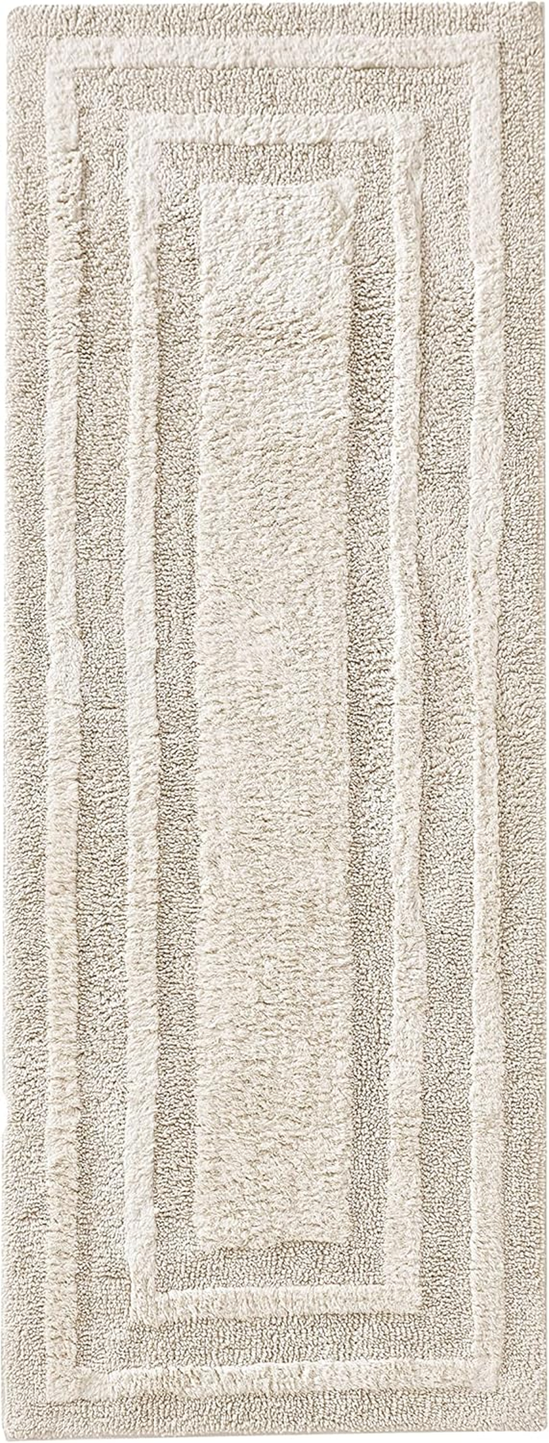 Eddie Bauer Home Logan Cotton | Bath Runner-100, Ultra-Soft Rug, Tufted Fabric for Durability and Easy Care, 60 X 22, Chrome Grey