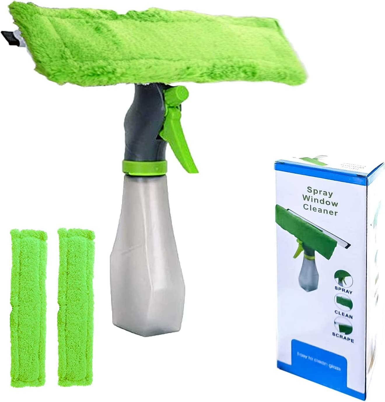 3-In-1 200 Ml Window Wiper with Spray Function, Window Cleaning with Sprayer, Window Cleaner, Removable Microfibre Window Cleaning Pad image number 3