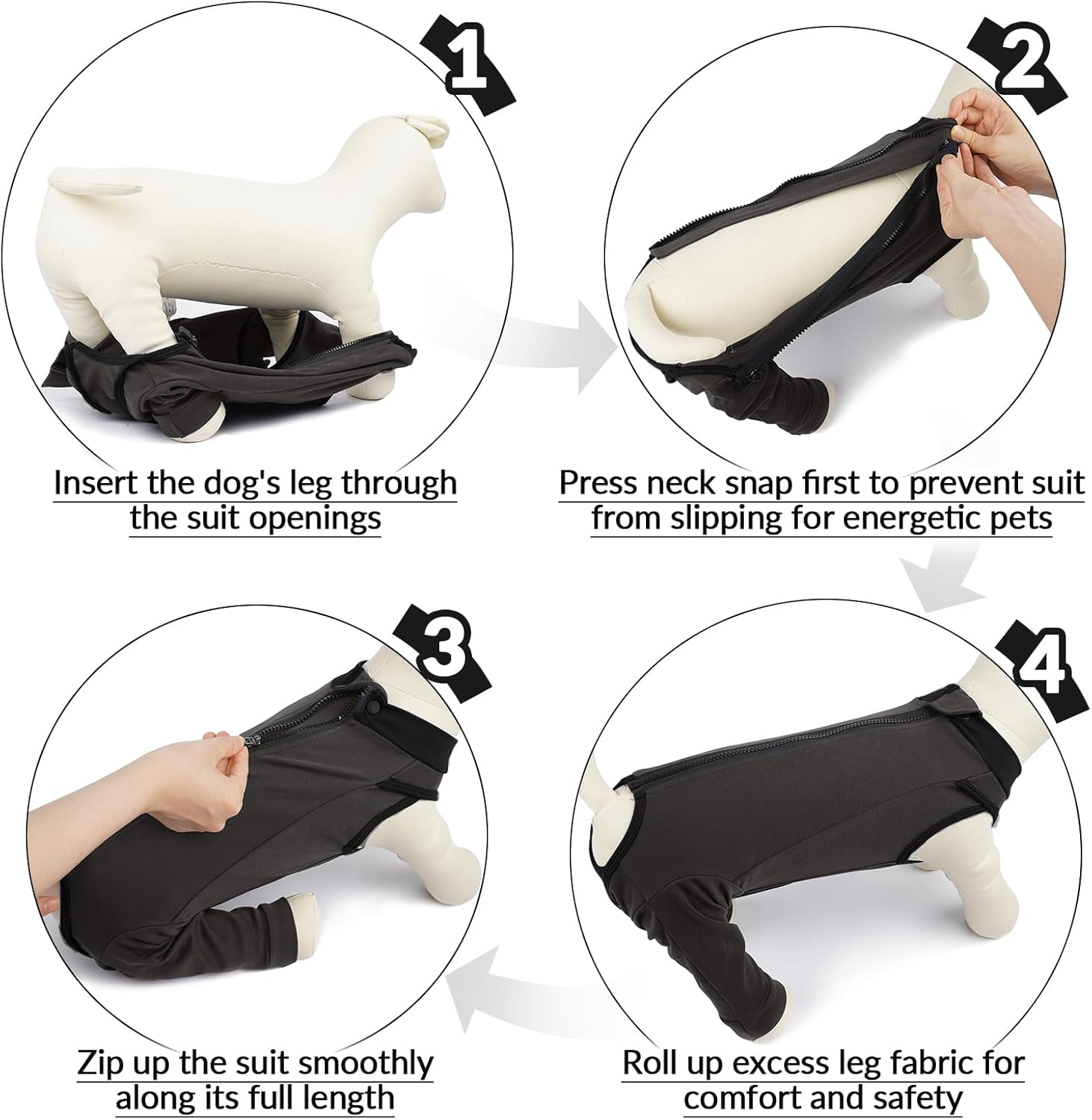 PUMYPOREITY Dog Bodysuit after Op, Dog Bodysuit after Castration Male Elbow Bandage Rear Legs Op Suit Medical Pet Shirt Knee Support Rear Leg (Grey, S)