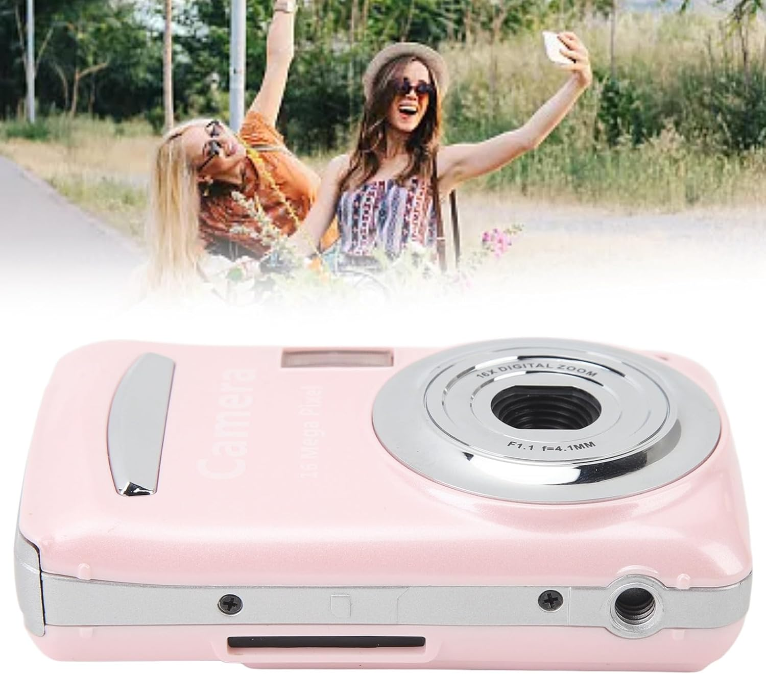 16MP Digital Camcorder for Photography Video, 1080P Auto Focus Action Camera with 16X Digital Zoom/2.4 in LCD Screen, Small Compact Point and Shoot Digital Cameras for Kids image number 2