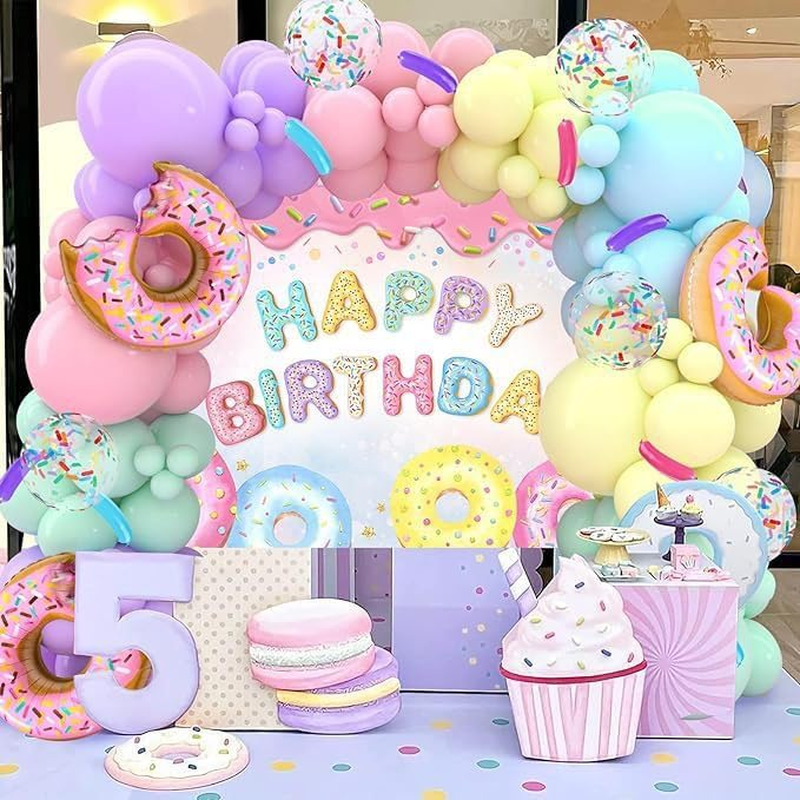 Donut Balloon Arch Party Decorations Set, 139 Pieces, Birthday Party Supplies