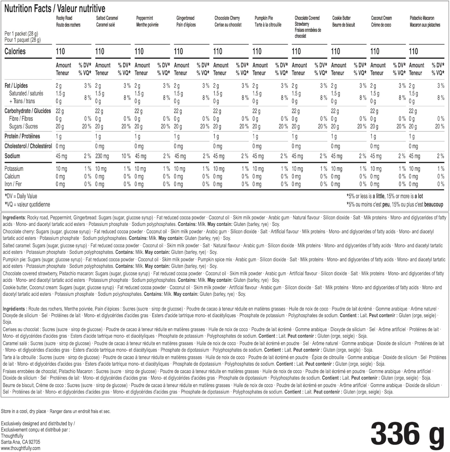 Thoughtfully Gourmet, 12 Days of Christmas Hot Chocolate Gift Set, Flavours Include Rocky Road, Cookies Butter, Pumpkin Pie & More, Set of 12 image number 3