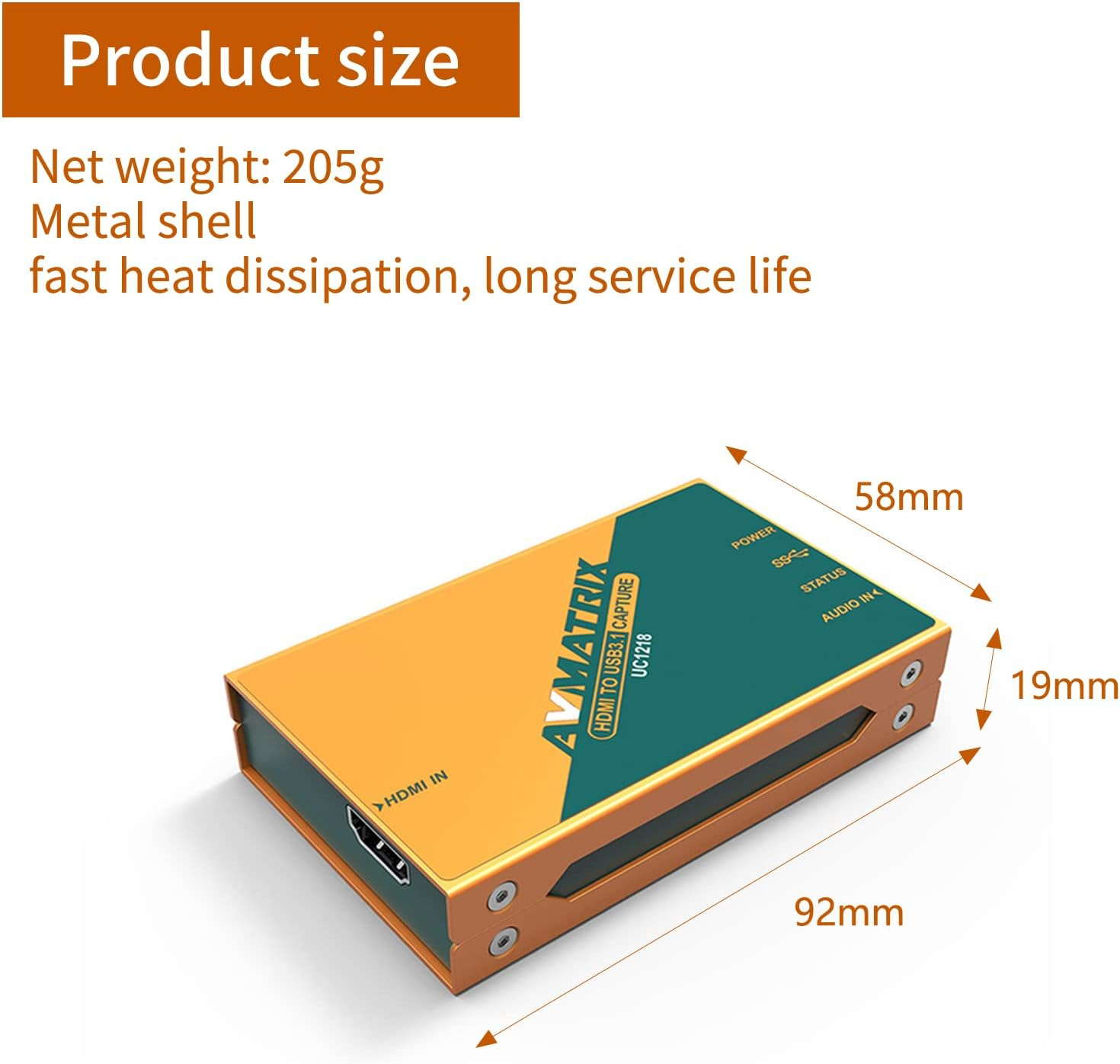 Avmatrix UC1218 Game SDI/HDMI to USB3.1 Gen1 (USB3.0) Capture Cam Link Card 1080P 60Fps Live Streaming (UC1218) image number 3