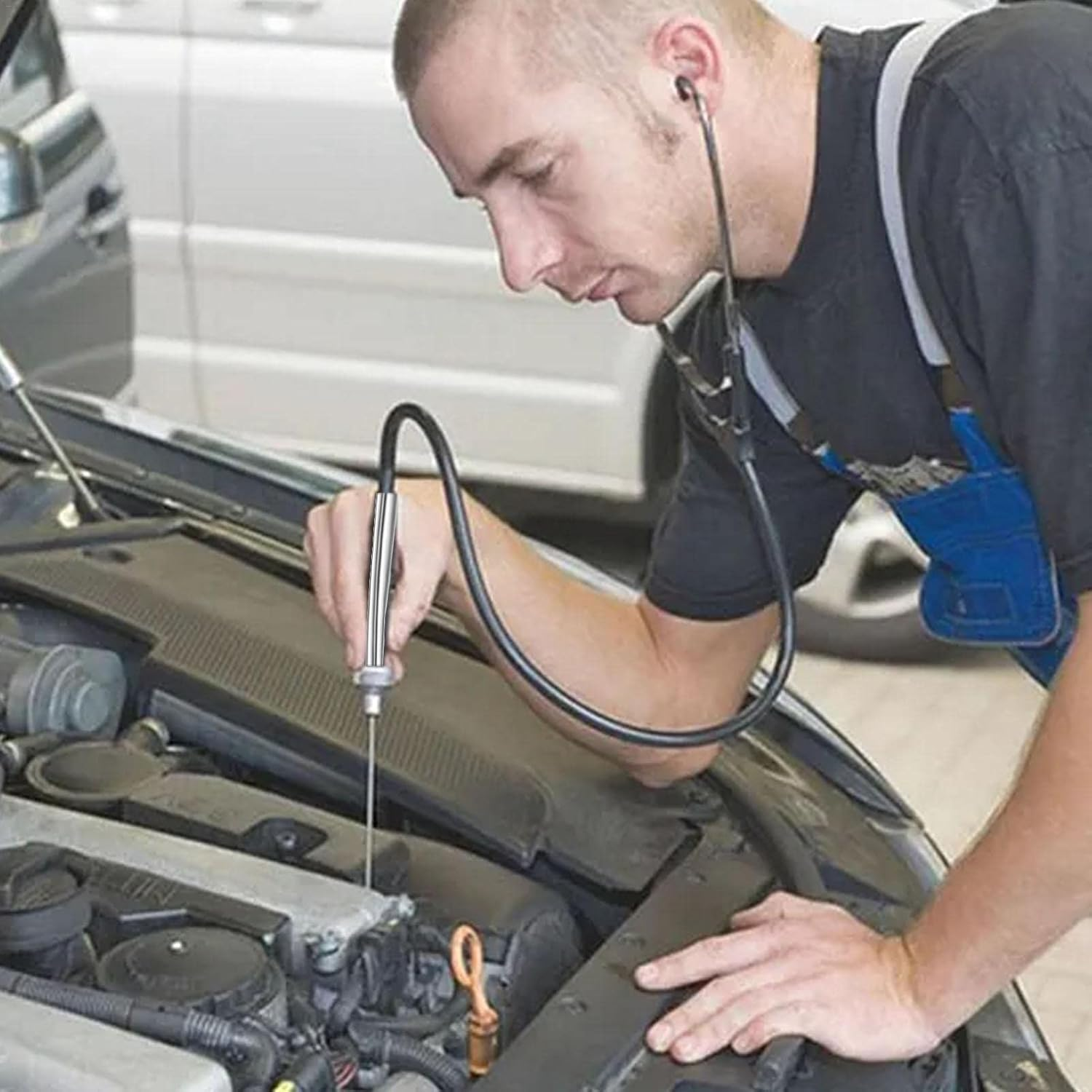 Car Engine Stethoscope | Noise Checking Vehicle Tools - Diagnostic Detector Tool Compatible with Automotive, Car, Lawnmower, Small & Big Internal/External