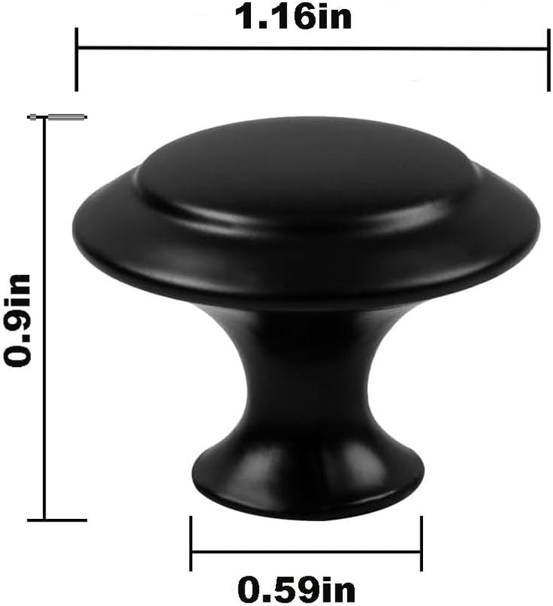 18 Pcs Black Cabinet Drawer Knobs, 1.13" Pulls and Handles with Screws, Kitchen Hardware for Dresser, Bathroom image number 3