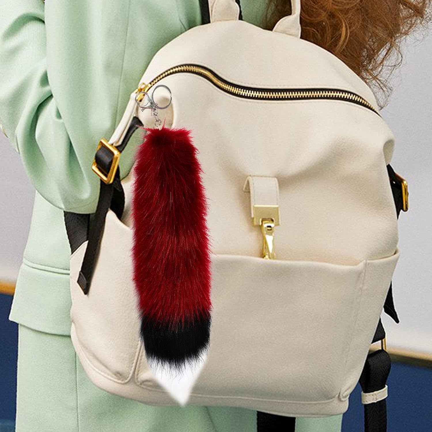 Hailong Ming Tail Key Pendant, Metal Key Trailer, Hanging Toy, Creative Car Key Trailer, Pocket Trailer, Accessories For - Dark Red image number 1