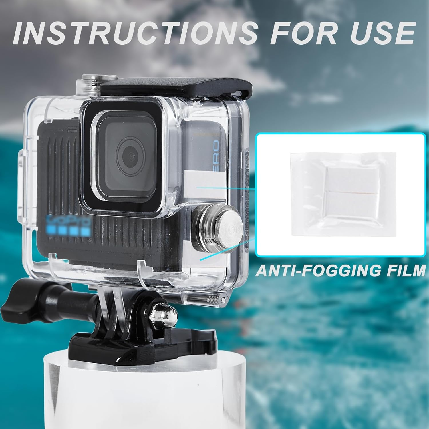 Waterproof Case for Gopro Hero Compact Waterproof Action Camera, Underwater Diving 50M/164FT Protective Housing Shell for Go Pro Hero Compact Action Camera with Bracket Accessories