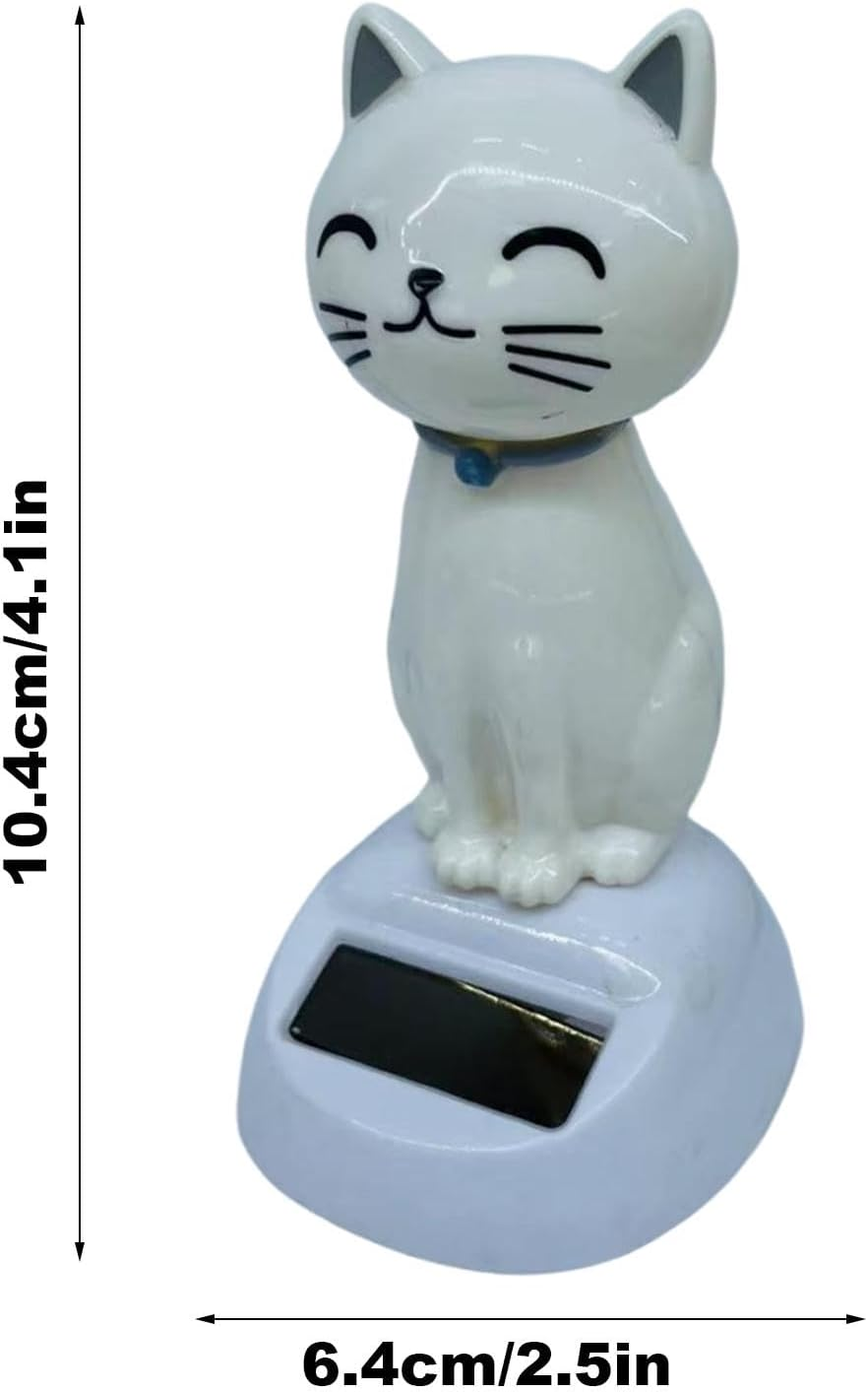Solar Powered Bobblehead Cat | Solar Powered Car Dashboard Interior Decoration,Dancer Figurines Shaking Ornament, Car Interior Doll Ornament, Dancing Toys Ornaments