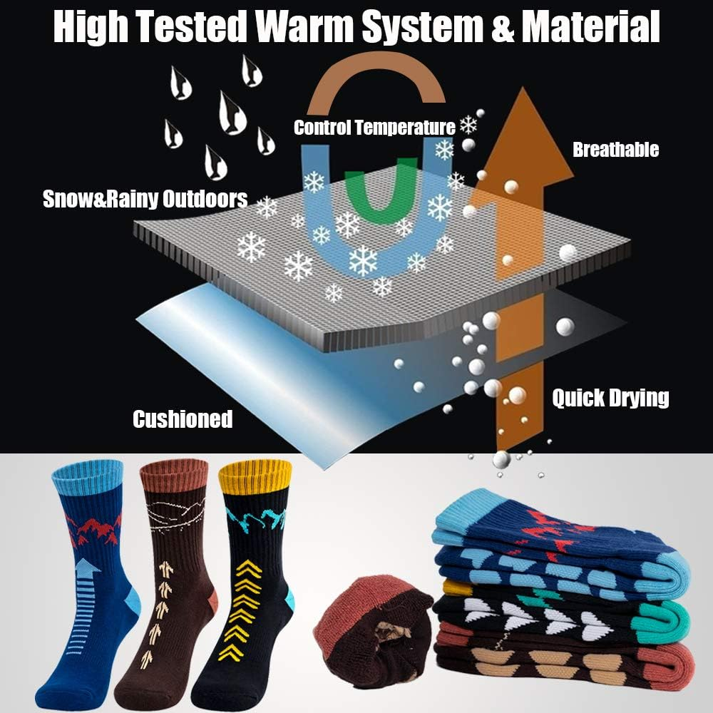 Time May Tell Mens Hiking Athletic Socks Moisture Wicking Cushion Crew Socks for Terkking,Outdoor Sports,Performance 2/3 Pack image number 2