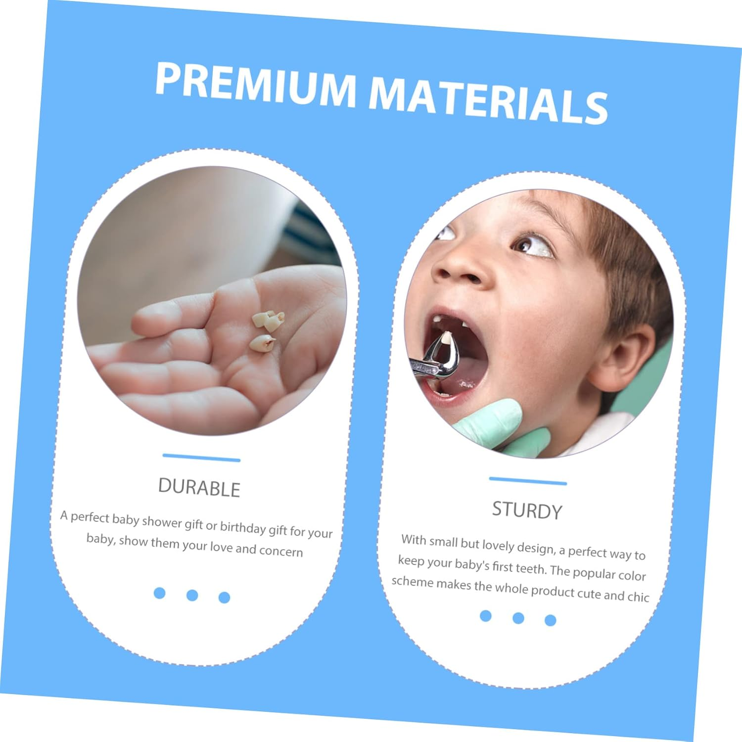 Baby Teeth Keepsake Box Wooden Tooth Holder for Kids Red 2Pcs Set and Collection image number 4