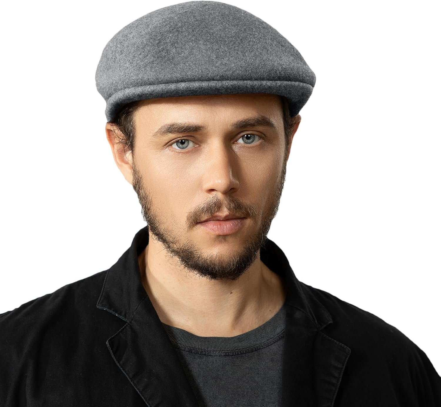 Wool Blend Mens Newsboy Caps, Classic Flat Cap Ivy Cabbie Gatsby Hat Winter Beret Hat for Men