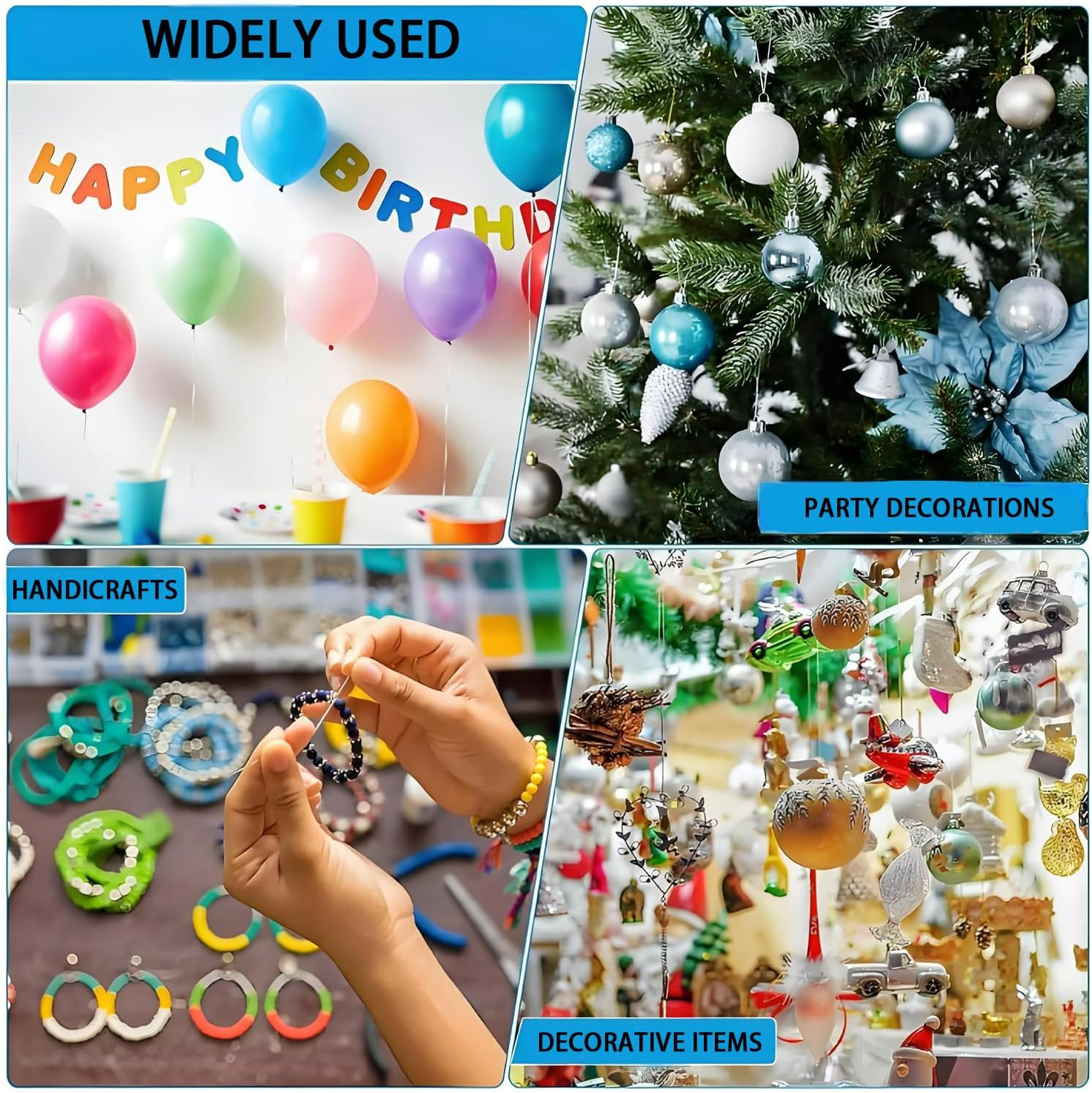 3 Roll Transparent Fishing Line Set,0.2Mm/0.25Mm/0.3Mm Nylon Line,Ultra-Strong Invisible Line,Transparent Nylon Fishing Line,Suitable for Beadwork,Handicrafts and Jewellery Making