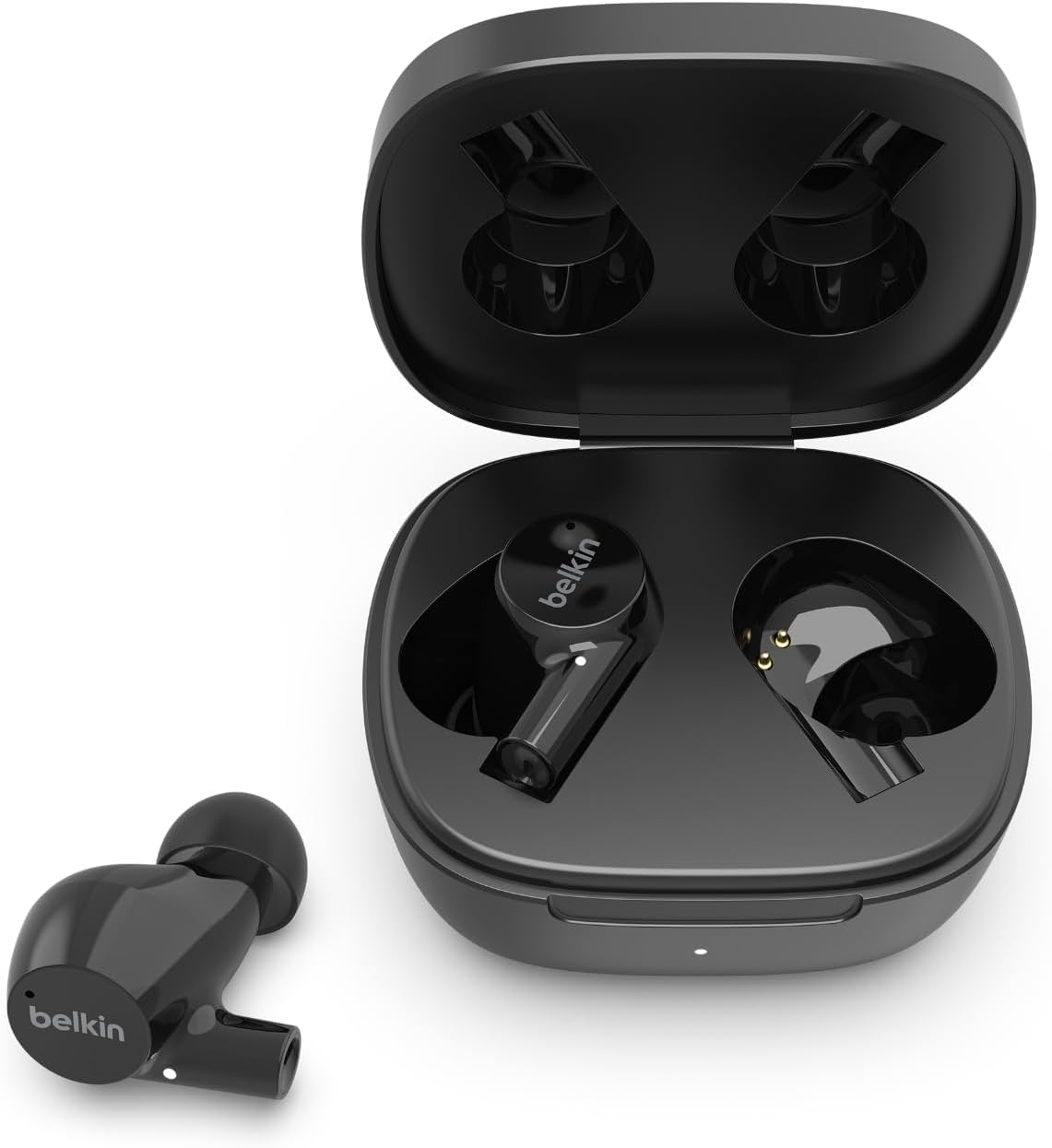 Belkin Wireless Earbuds, Soundform Rise True Wireless Bluetooth 5.2 Earphones with Wireless Charging IPX5 Sweat and Water Resistant with Deep Bass for Iphone, Galaxy, Pixel and More Black