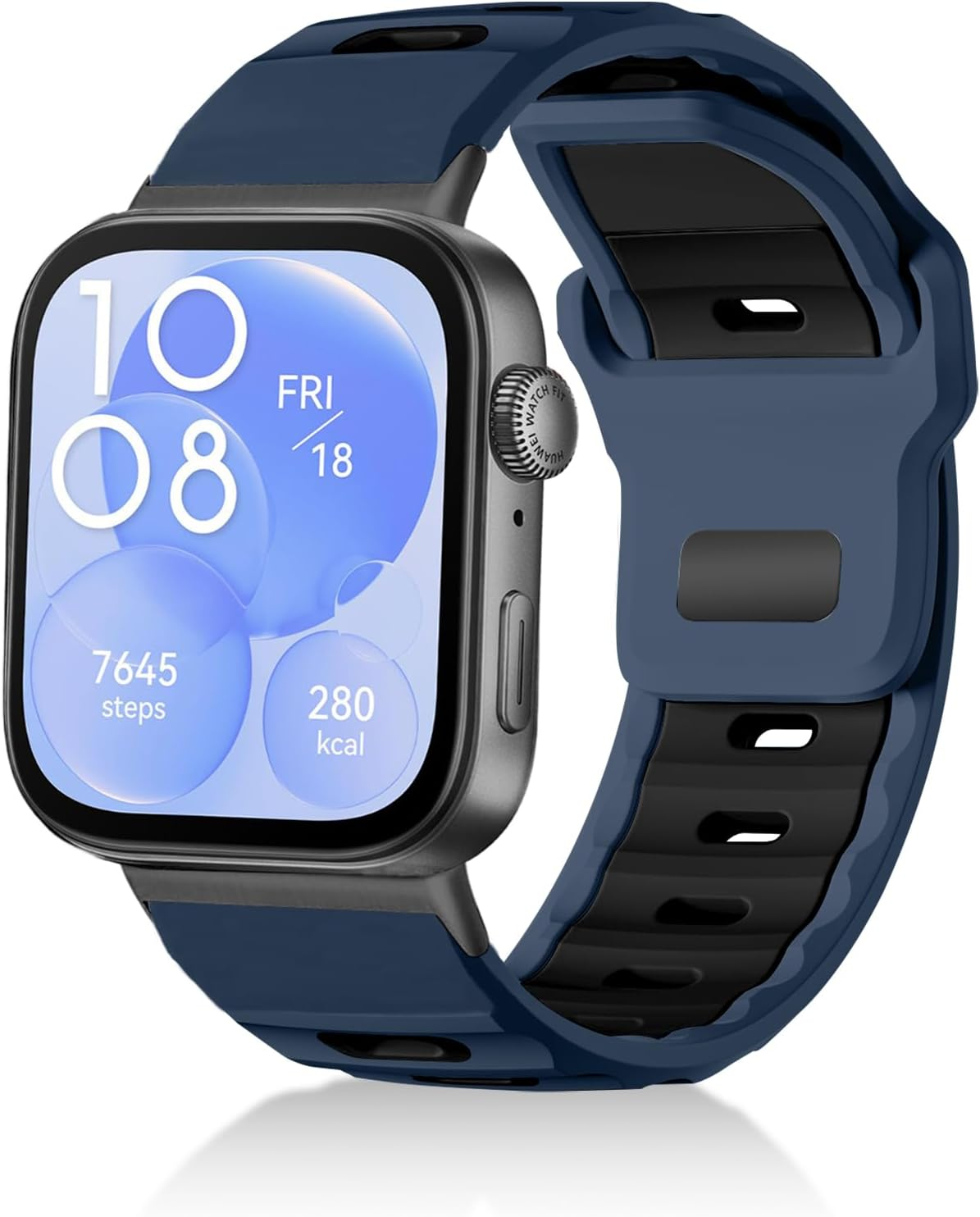 Chinbersky Silicone Marine Strap Compatible with Huawei Watch Fit 3/Fit4/Fit4 Pro Bracelet Men Women Durable Good Fit Waterproof Soft Sport Replacement Wristbands for Huawei Fit 3/4/4 Pro Bracelet - Black White image number 4