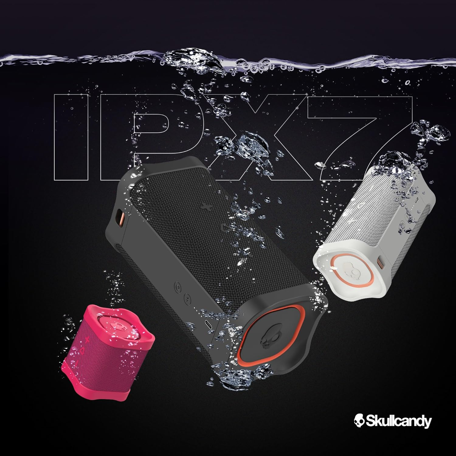 Skullcandy Terrain XL Wireless Bluetooth Speaker - IPX7 Waterproof Portable Speaker with Dual Custom Passive Radiators, 18 Hour Battery, Nylon Wrist Wrap, & True Wireless Stereo image number 3