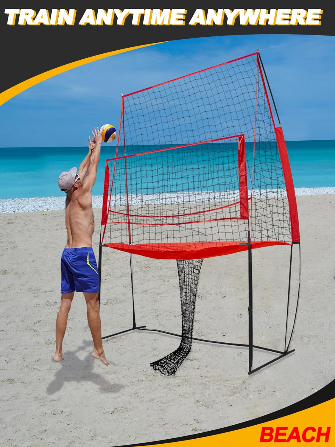 Kasifei Volleyball Training Practice Net Station, Adjustable Volleyball Training Equipment, Perfect for Spiking, Blocking and Volleying image number 4